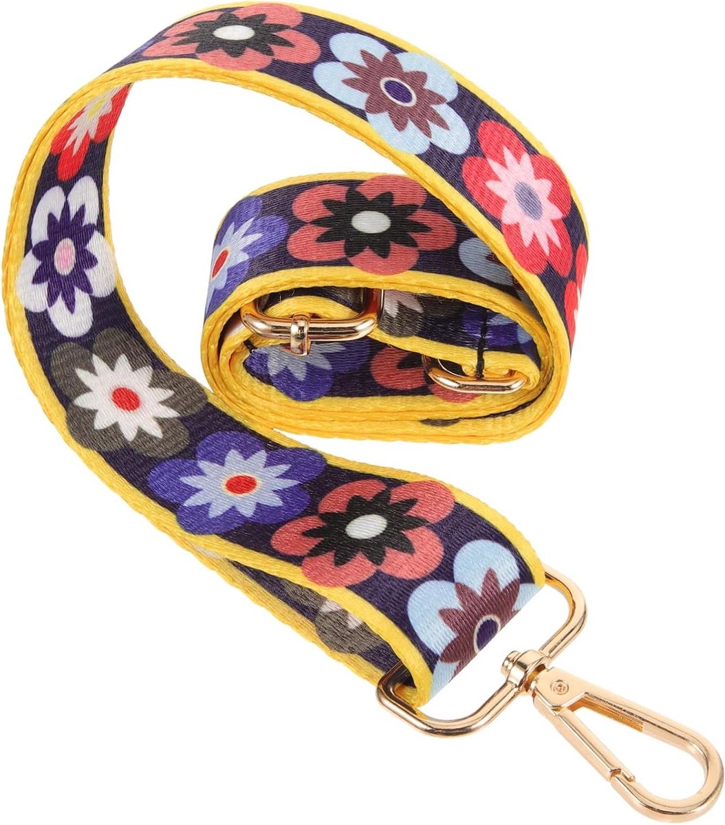 Schouderband Tas - Vervangende Band - Tas Gebruik - Etnisch Bloemenpatroon - 130x3.8cm - Gekleurd