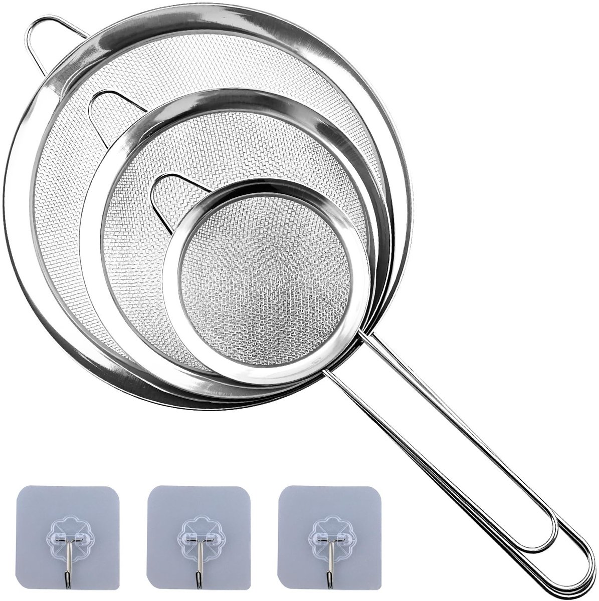 Dailygoods - Roestvrijstalen Keukenzeefset - 3 Fijnmazige Zeven