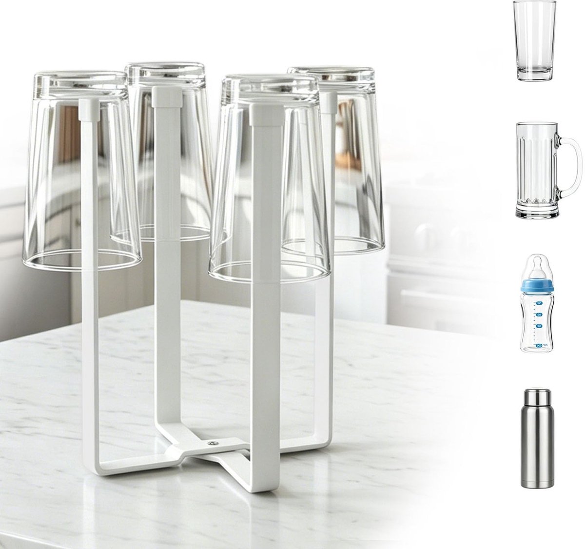 Dailygoods - Afdruiprekken Wit - Praktisch en Functioneel