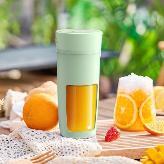 Draadloze Draagbare Blender in Mintgroen met 6 Roestvrijstalen Mesjes en Grote Inhoud - Oplaadbaar, voor Smoothies, Verse Sappen & Onderweg — afbeelding 2