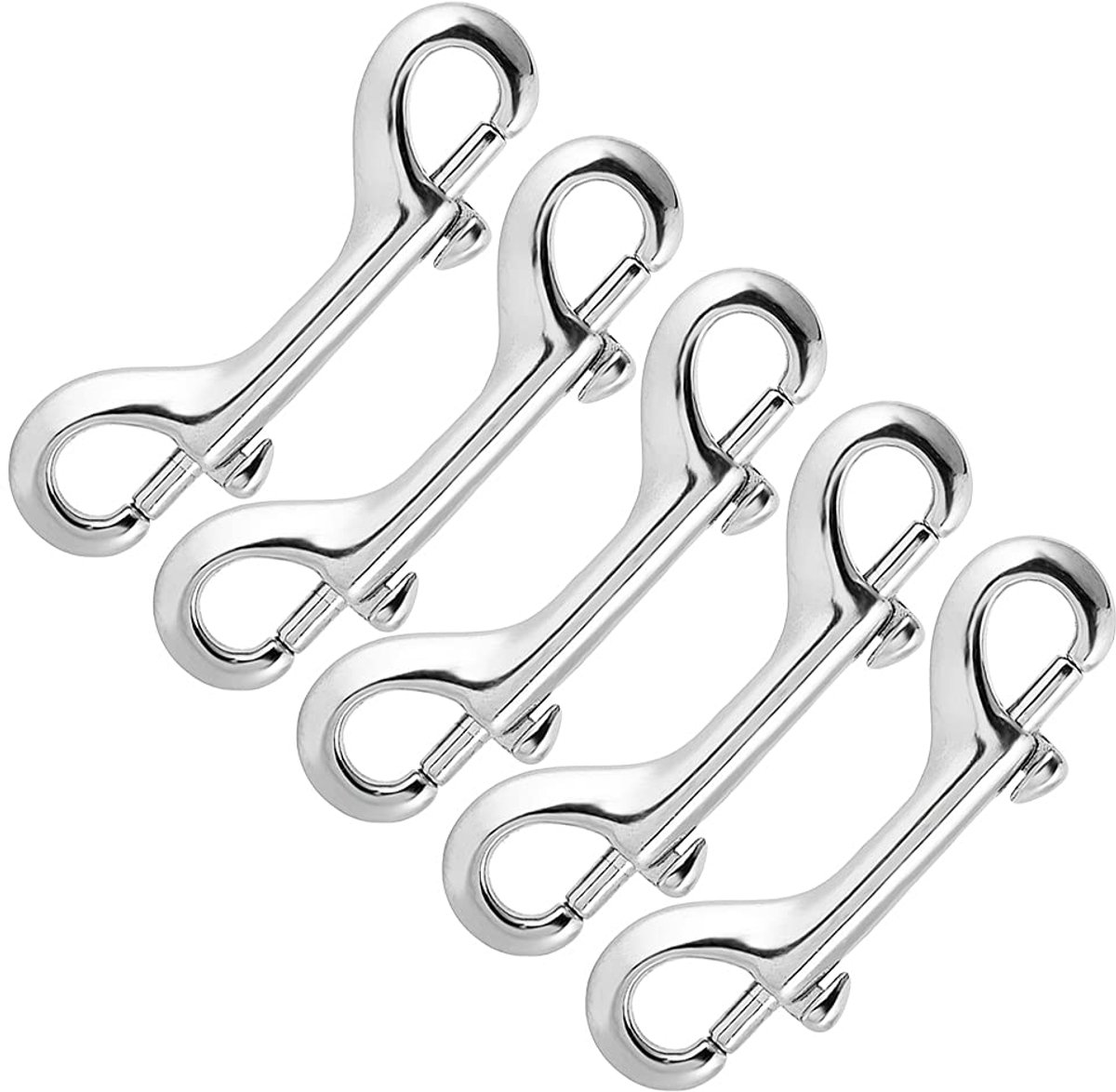 Dailygoods - Dubbele Carabiner Haak - Bolt Snap Haak voor Hondenlijn en Outdoor Activiteiten - Pack van 5