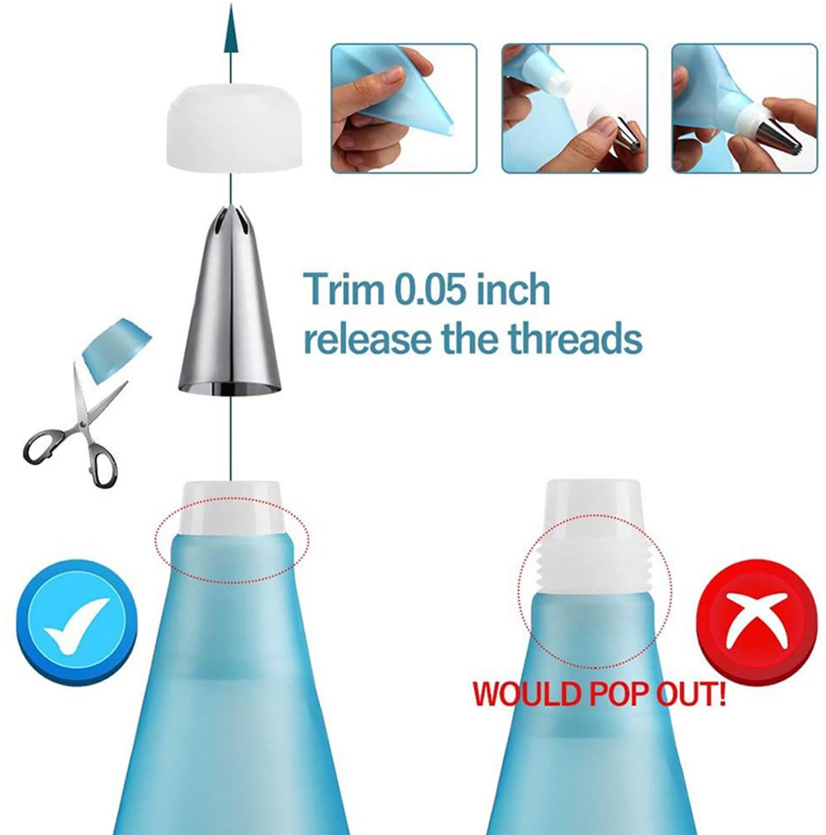 Dailygoods - Spray Bag Set - 100 Wegwerp Spuitzakken met Mondstukken en Herbruikbare Spuitzak
