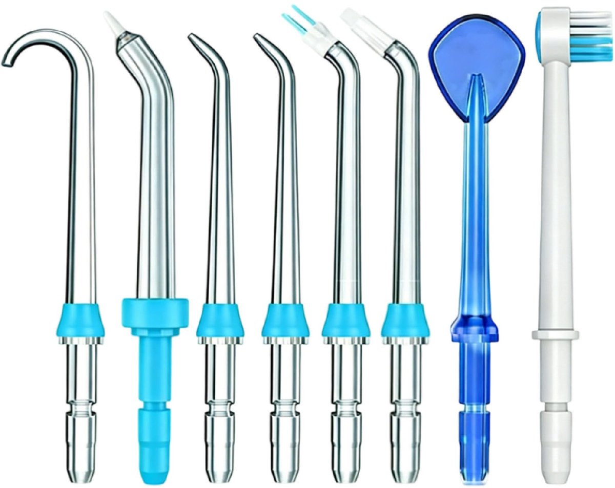 Dailygoods- Flosseruiteinden 8 Stuks - Vervangende Koppen - Compatibel met Waterpik - Voor WP-100/WP-250/WP-450/WP-560/WP-660 - Innovatieve Uitwisseling van Punten - Mondstukken