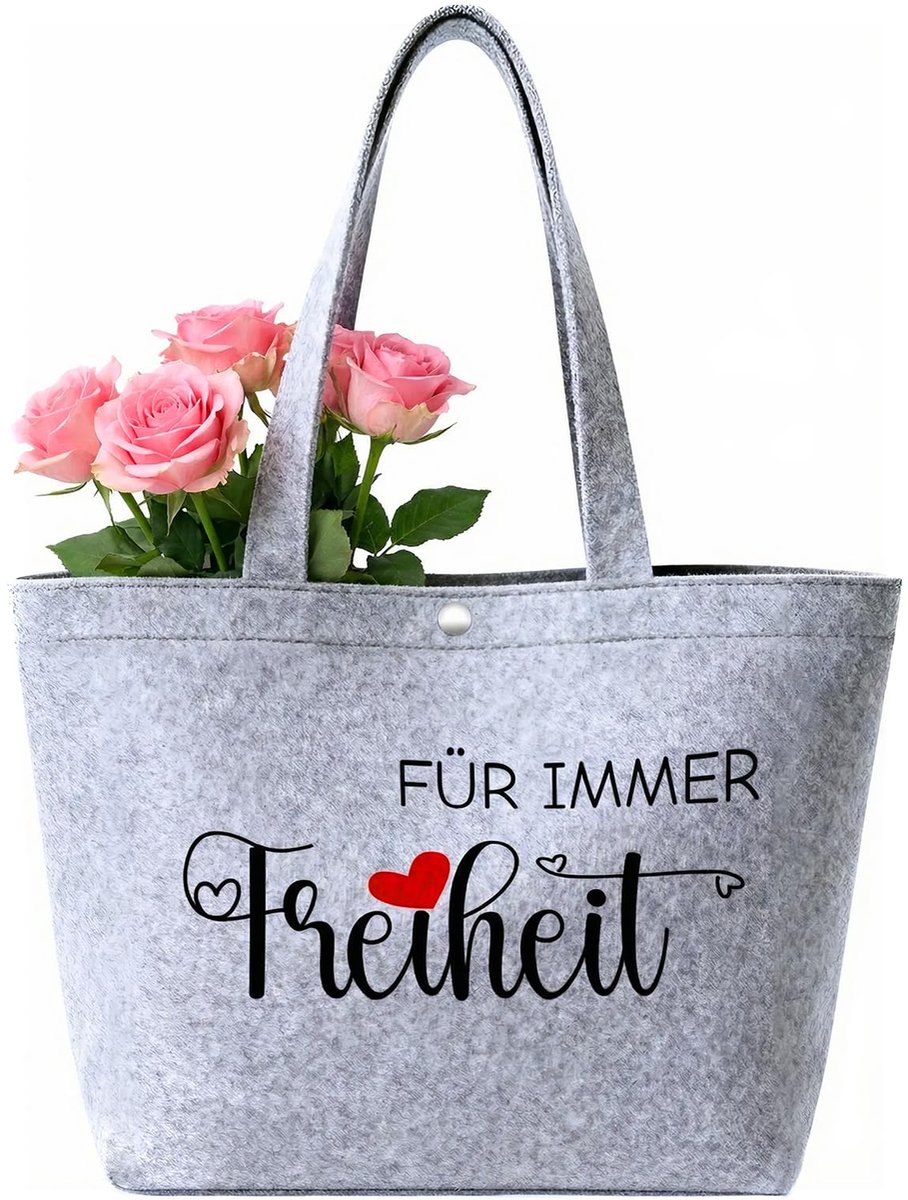 Dailygoods - Vilten Tas voor Pensioen - Shopper als Afscheidscadeau voor Vrouwen