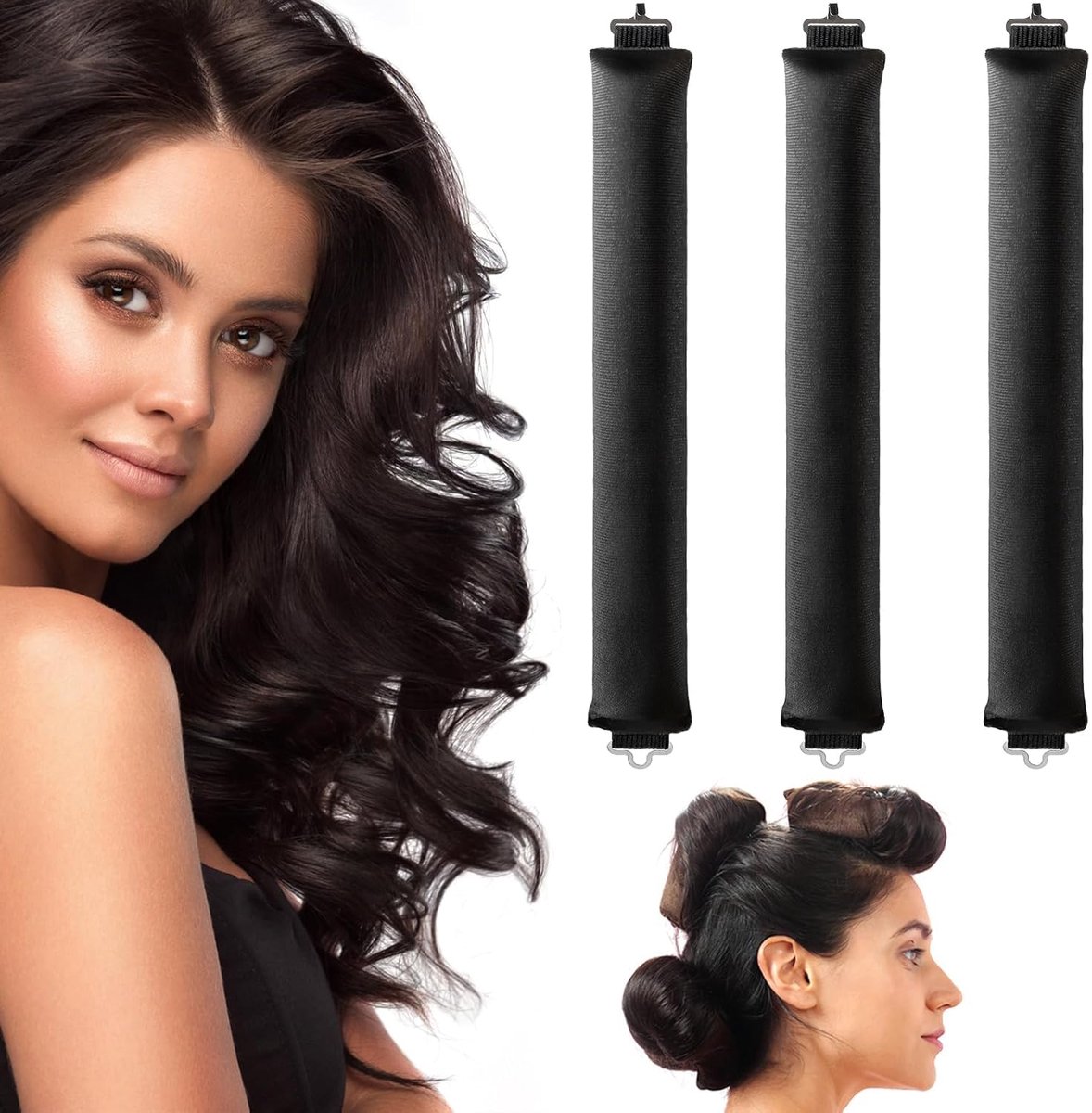 Dailygoods - Heatless Curler, 3 Stuks Krultang Zonder Hitte