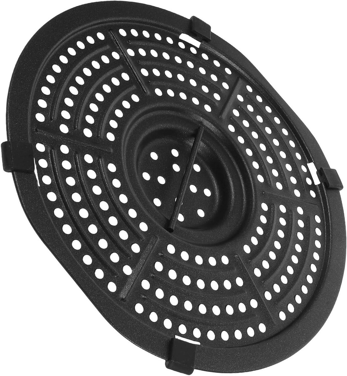 Airfryer Grillpan - Crisper Plate - Gelijkmatig Bakken - Antiaanbaklaag - 18 x 17 cm - Zwart