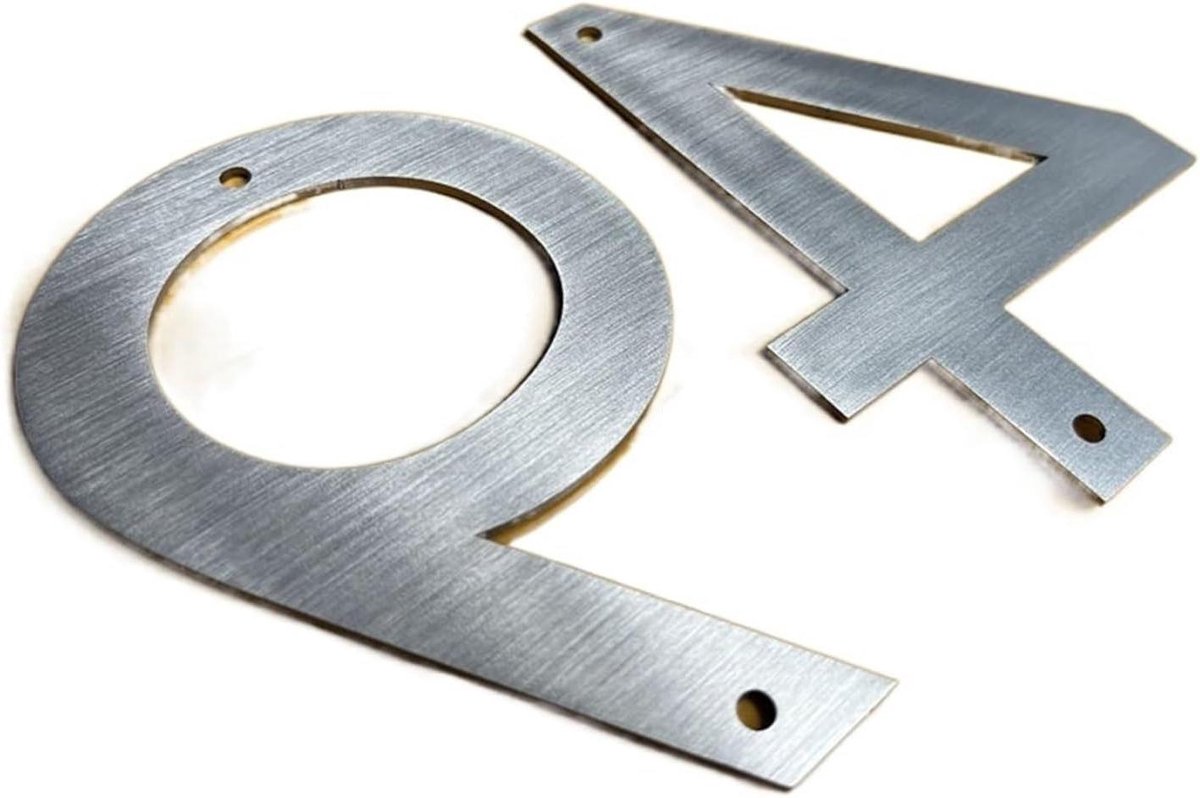 Zwevend Huisnummer - Huisnummerbord Buiten - Huisnummer Aangeven - Schaduweffect Door Afstand - 120mm - Zilver
