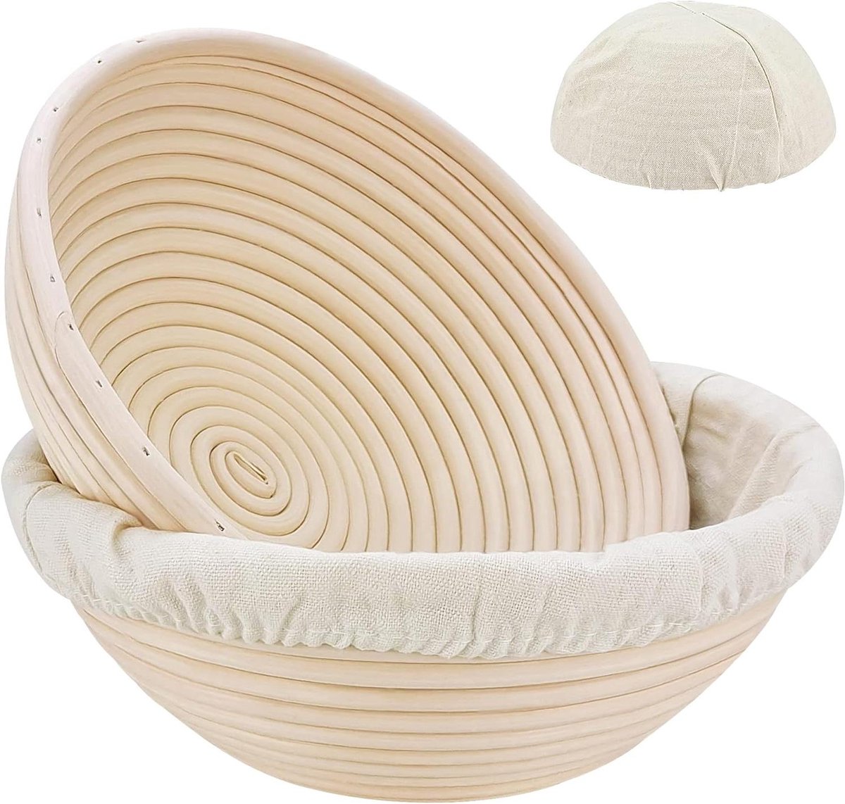 Brood Manden - Rijsmanden Deeg - Brood Bakken - Natuurlijk Rotan - 2 stuks 216 cm - Rotan