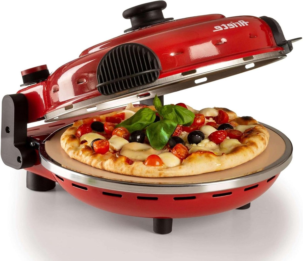 Pizzaoven - Pizzamaker - Pizza Bakken - 400 Graden - 1200 Watt - Rood