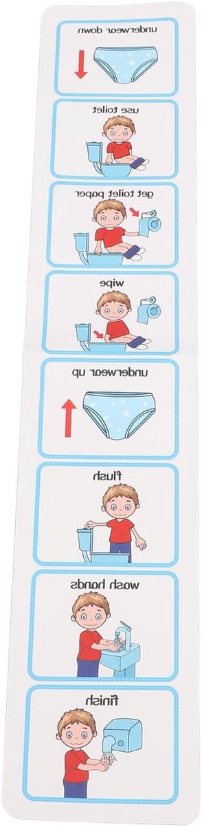 Zindelijkheidsgrafiek Kinderen - Visueel schema Potjestraining - Zelfstandig Leren - Duidelijke Visuele Stappen - 27 x 11 cm - Niet gespecificeerd