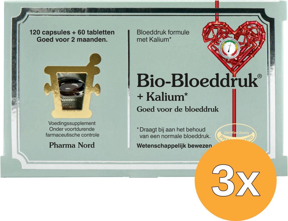 3x Pharma Nord Bio Bloeddruk & Kalium (120 capsules + 60 tabletten) (180 stuks)