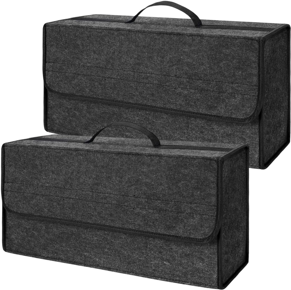 SnelShoppen - 2 stuks Kofferbakorganizer Opvouwbaar - Antislip Vilt Auto-Organizer - Gereedschapstas met Klittenband - Universele Kofferbaktas Autoacc