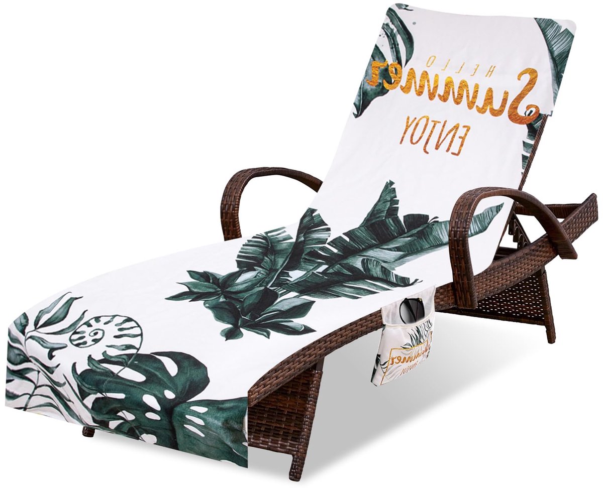 SnelShoppen - Wudlad Microvezel Handdoek voor Ligstoel, Sneldrogende Strandlaken, Lichtgewicht Strandhanddoek, Hoes voor Tuinligstoel, Perfect voor Zw