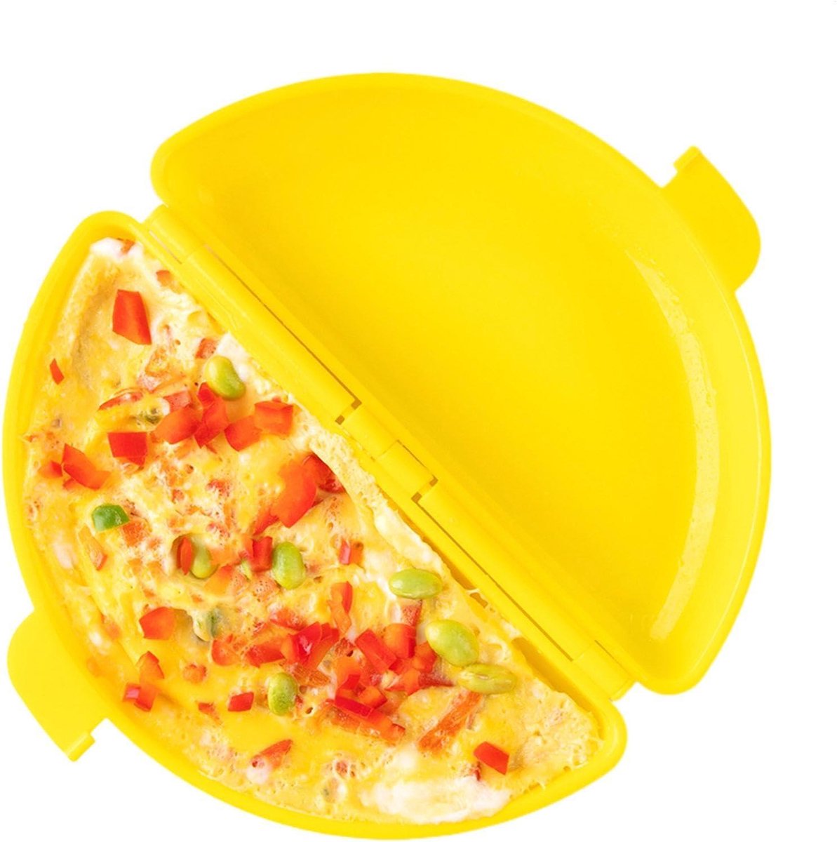 Eierpan Magnetron - Omelet Maker - Ontbijt Maken - Hittebestendig Siliconen - 21 cm - Grijs