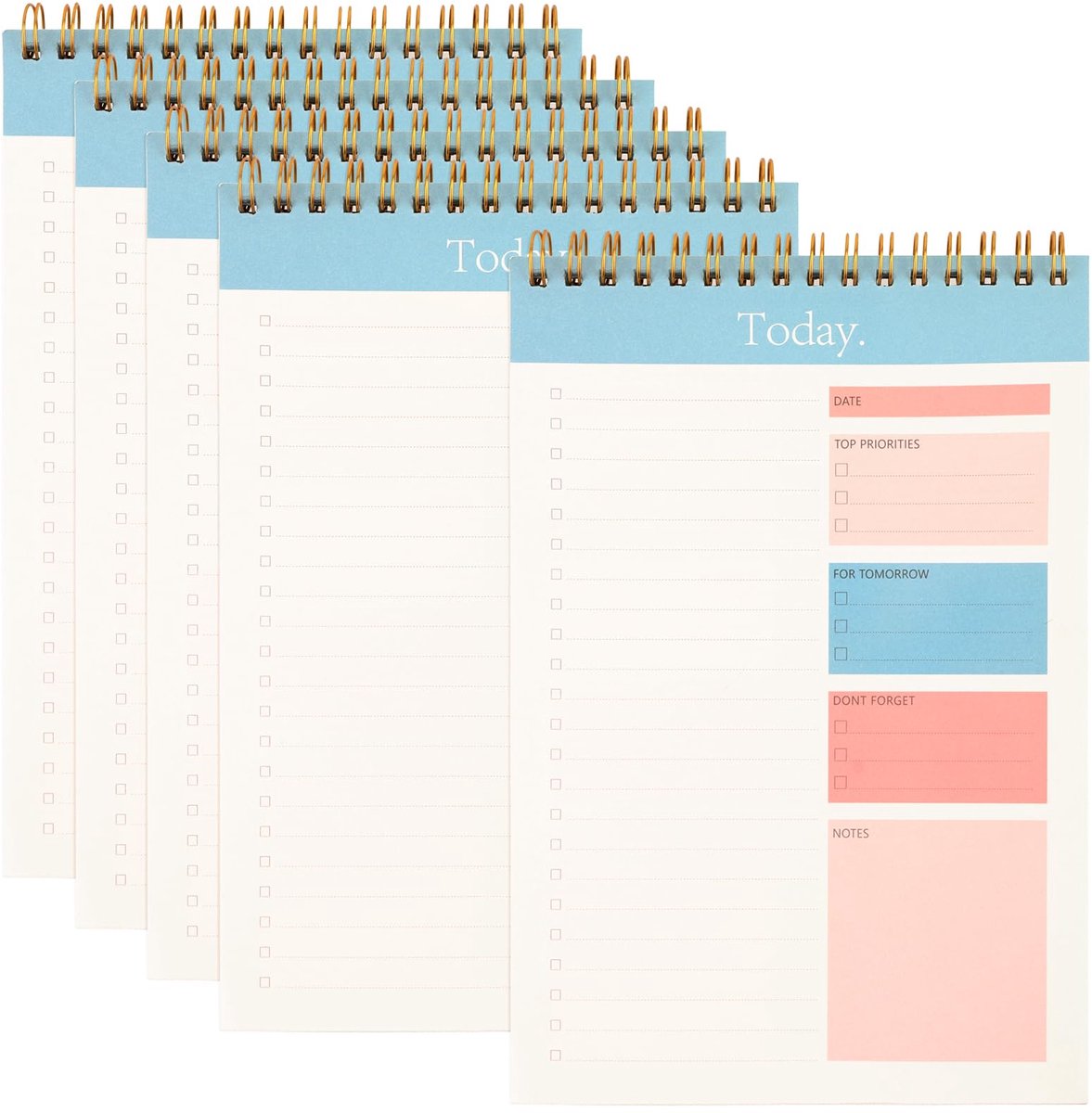 Dailygoods - 5 Stuks A5 To Do Lijst Pad - Ongeorganiseerde Notitieblok voor Dagelijkse Planning