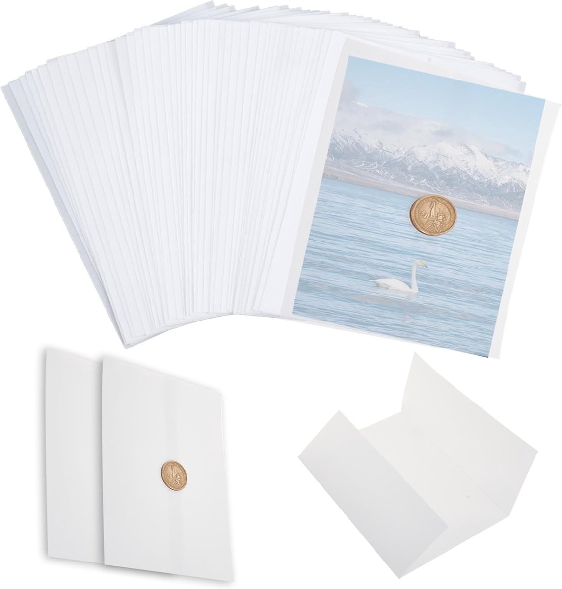 Dailygoods - 50 Stuks Voorgevouwen Perkamenthoezen voor Uitnodigingen 12 x 18 cm