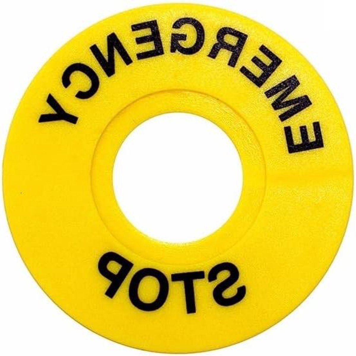 Noodstop Knop - Alarm Schakelaar - Industriële Veiligheid - Waarschuwingsring Geel - Dia 60mm Opening 22mm - Geel