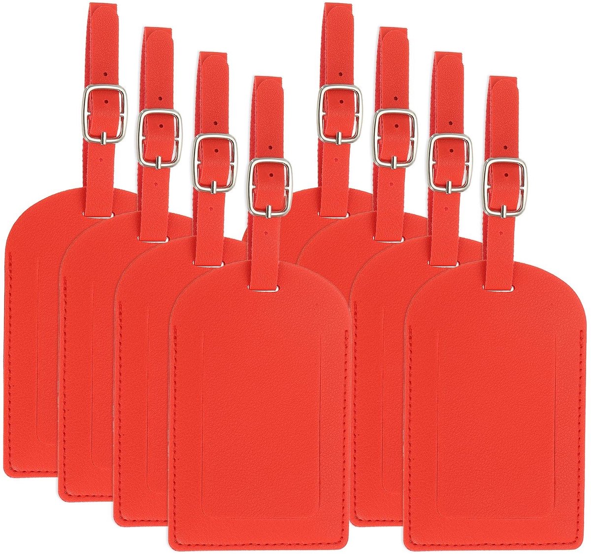 Dailygoods - 8 Stuks Lederen Bagagelabels - Schattige PU Koffer Naamlabels Rood
