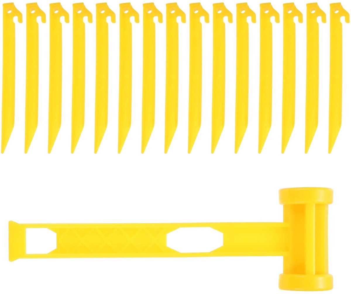 Dailygoods - Lichtgewicht Plastic Tentstokken - Set van 30 met Hamer voor Buiten