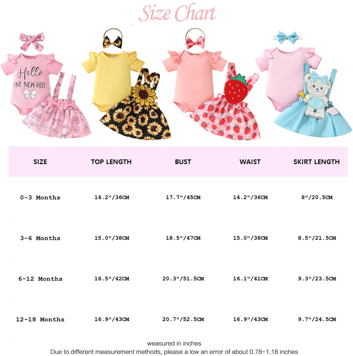 SnelShoppen - Set voor Pasgeborenen Meisjes - Corduroy Bandjes + Geribbelde Top met Hart + Hoofdband - 3 Stuks - Roze Vlinderdas - Korte Mouwen - 0-3
