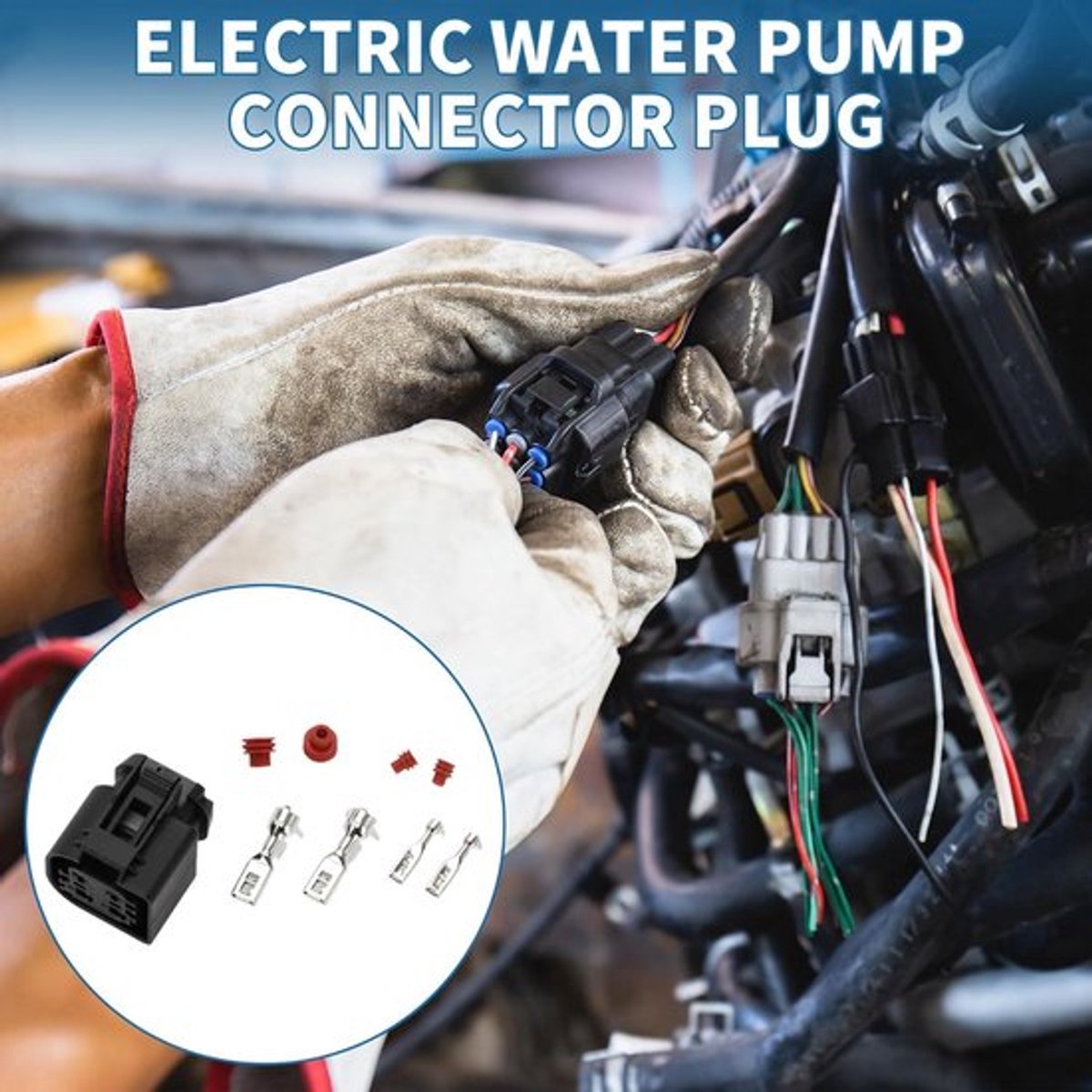 Elektrische Waterpomp Connector Plug voor BMW Pierburg CWA400 - Zwart - 4 Pin - Female Terminal