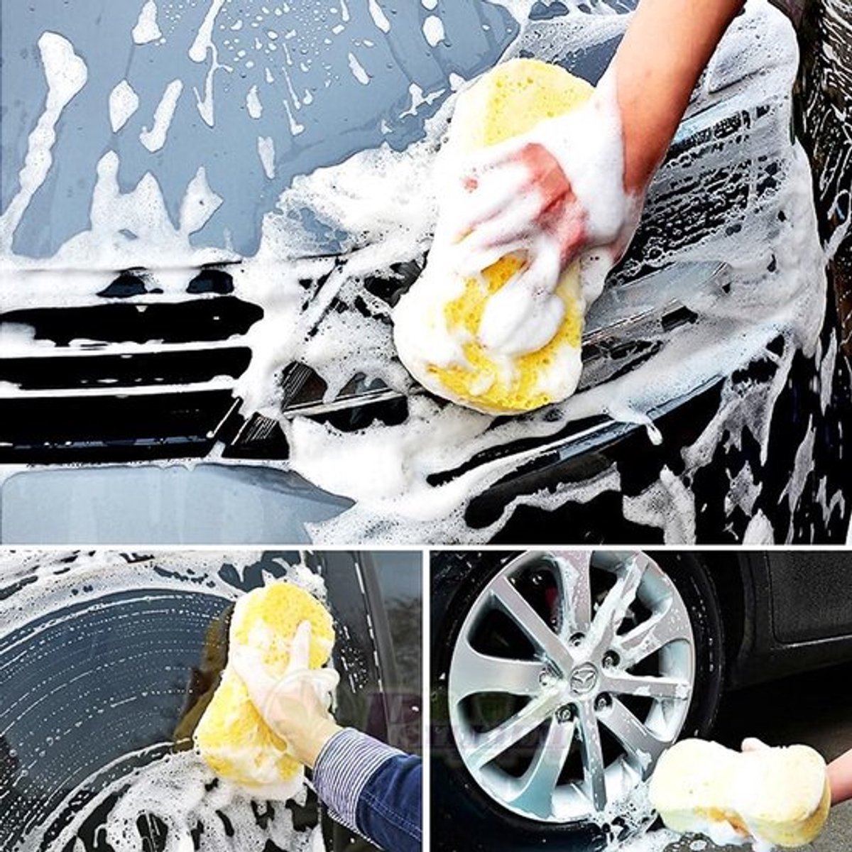 Autoverzorgings-sponsenset - Microvezel-spons voor autowassen - Hoge absorptie - 23 x 11 x 4 cm - Auto-onderhoud - Geschikt voor auto's
