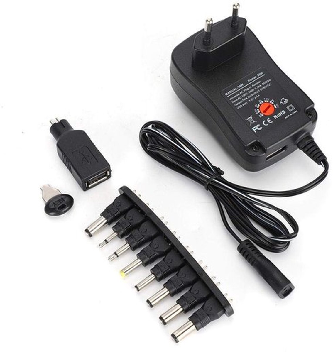 - Universele Voedingsadapter - Instelbare Spanning - Hoge werkefficiëntie - 30W - Compact en betrouwbaar - Geschikt voor diverse apparaten