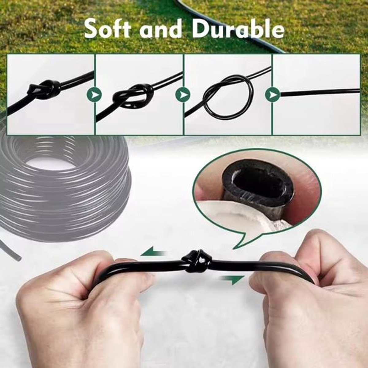 Druppelirrigatieslang voor tuin, plastic flexibel, 10m/20m/50m - Gazon irrigatie, waterbuis, druppelirrigatieonderdelen