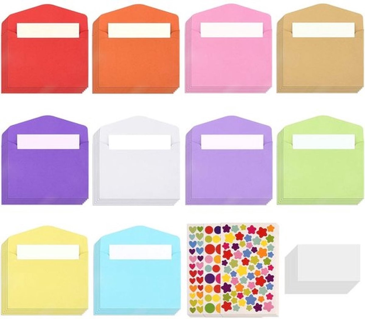 Mini enveloppen set - 218 stuks - Perfect voor uitnodigingen - Assortiment - Cadeaukaarten - Creatief en veelzijdig - Voor feesten en decoratie