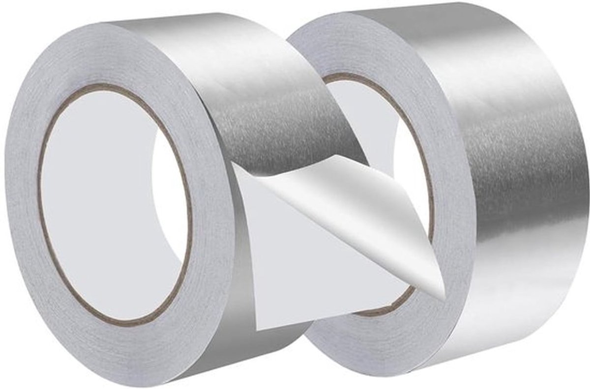 Aluminiumfolietape 50 mm x 50 m - Zelfklevend - Hittebestendig - Zilverkleurig