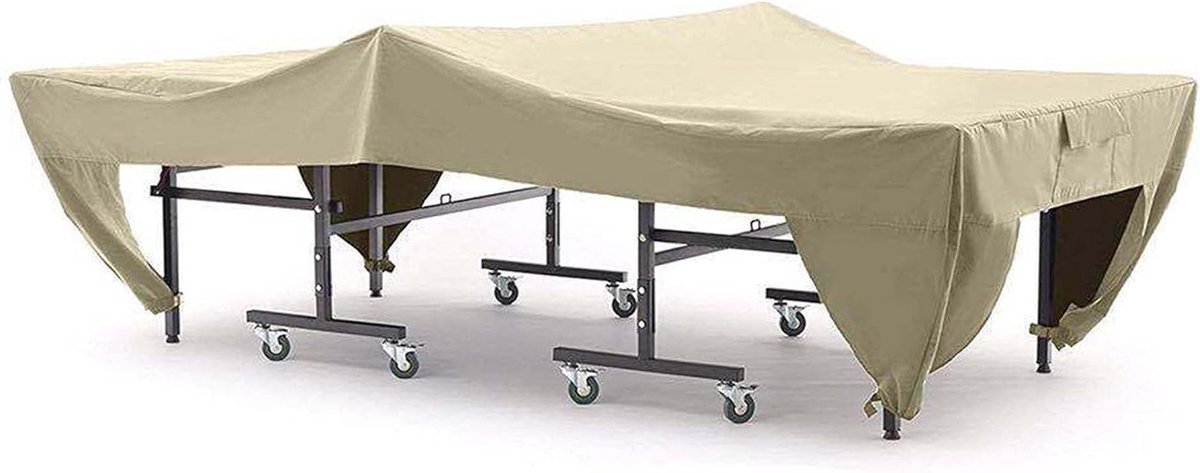 Tafeltennis Tafelhoes - Ping Pong Cover - Buiten Beschermen - Waterdicht UV-Bestand - 280x152x76cm - Beige