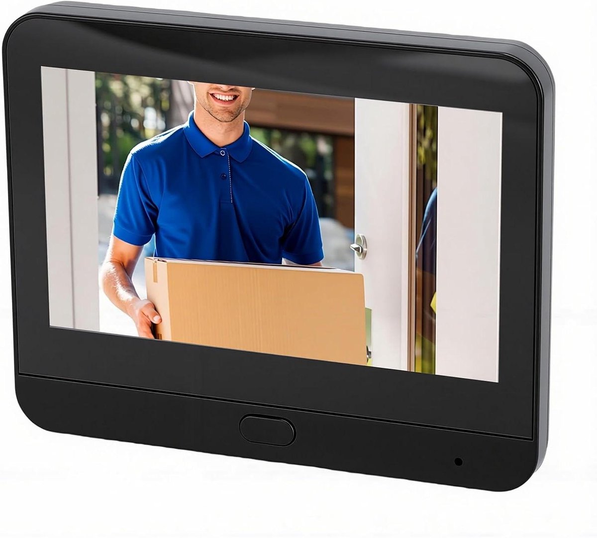Slimme Videodeurbel - Draadloze Deurcamera - Huisbeveiliging - 4.3 Inch Kleurenscherm - 135° Groothoek - Zwart