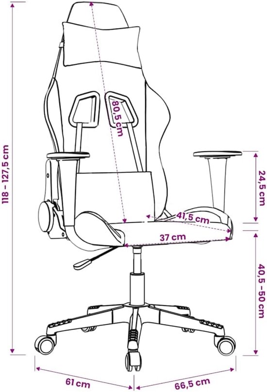 Gaming Stoel - Comfortabele Fauteuil - Ontspannen Zitten - Ingebouwde Massagefunctie - 110 kg Max - Zwart Camouflage — afbeelding 5