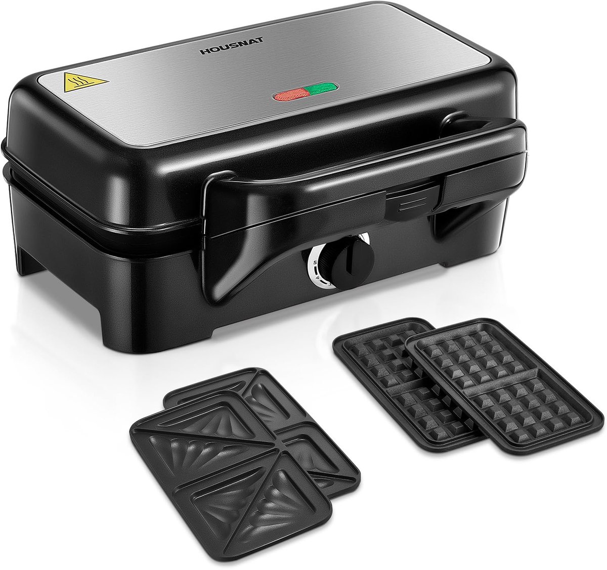 SnelShoppen - Tosti-ijzer 1200 Watt - 3 in 1 Wafelijzer - Sandwichmaker, Wafelijzer en Bakplaat - Perfect voor Keuken, Feest en Camping