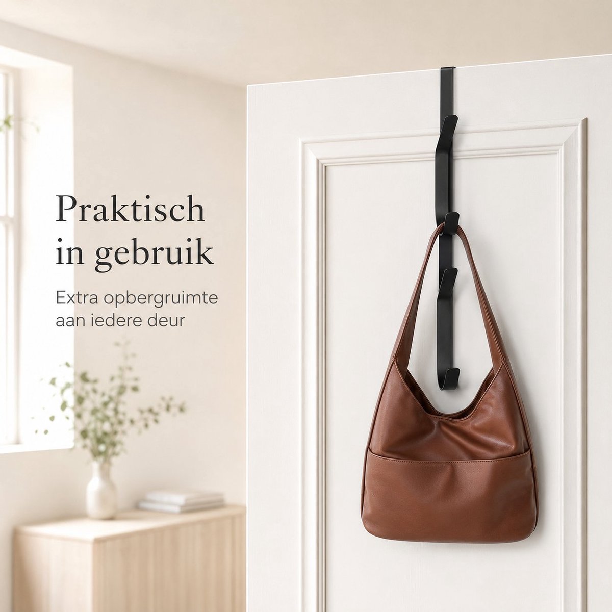 Arvion Verticale Deurhanger 5 Haken - Zware RVS Kapstok voor Kleding, Handdoeken en Tassen - Boorvrij Ophangsysteem