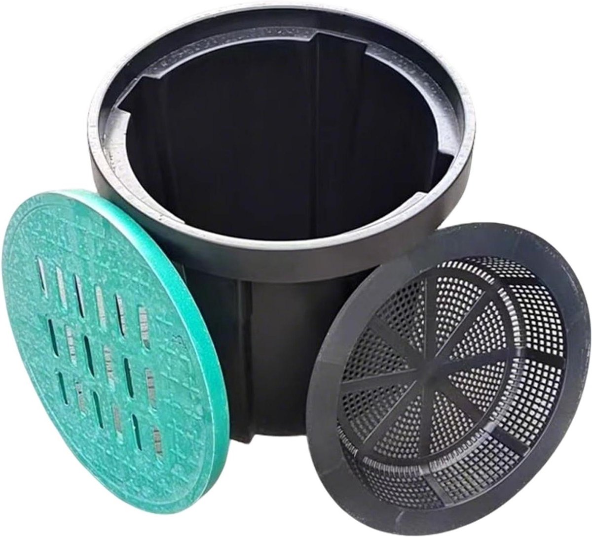 Afwateringssysteem Opvangbak - Regenwater Opvang - Tuin Drainage - Met Ingebouwde Vuilmand - 60-80 cm Hoog - Zwart