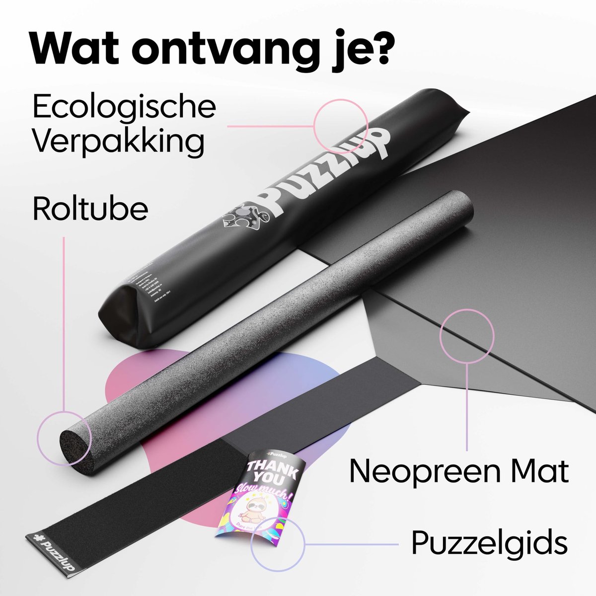SnelShoppen - Puzzelmat tot 3000 Stukjes 95 x 150 cm - Roll Up Puzzel Mat met Velcro Sluiting - Eco-vriendelijk Opbergmat voor Puzzels - Perfect voor