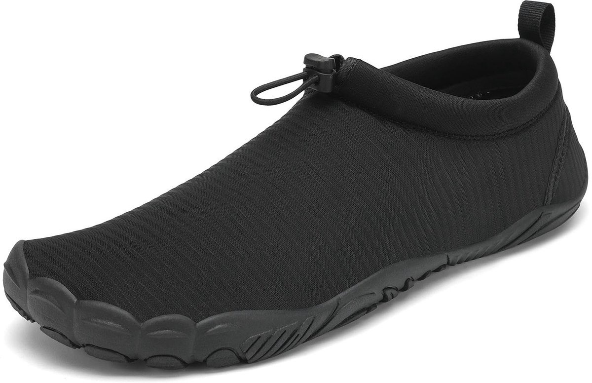 SnelShoppen - Waterschoenen Heren Dames Zwemschoenen Ademend Sneldrogend Antislip Lichtgewicht Blotevoeten Schoenen 46 EU Middernacht Zwart, Ideaal vo