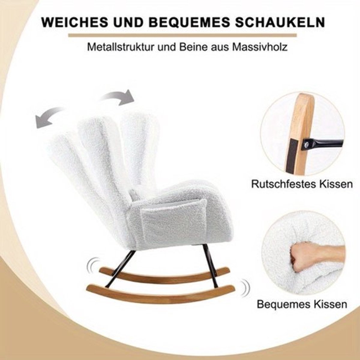 Schommelstoel – Relaxstoel – Fauteuil – Voedingsstoel – Loungestoel – Ergonomisch Design –