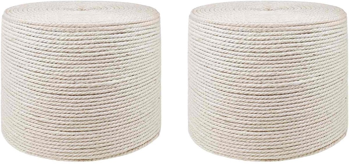 Jute Touw - Tuingewas Knutseltauw - Decoreren en Hobby - 100% Natuurlijke Tossa Jute - 2 cm dik - Wit