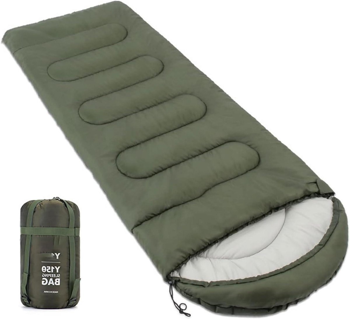 Slaapzak Envelop - Kampeerzak Outdoor - Buiten Reizen - Waterdichte Polyester - 210 x 80 cm - Groen
