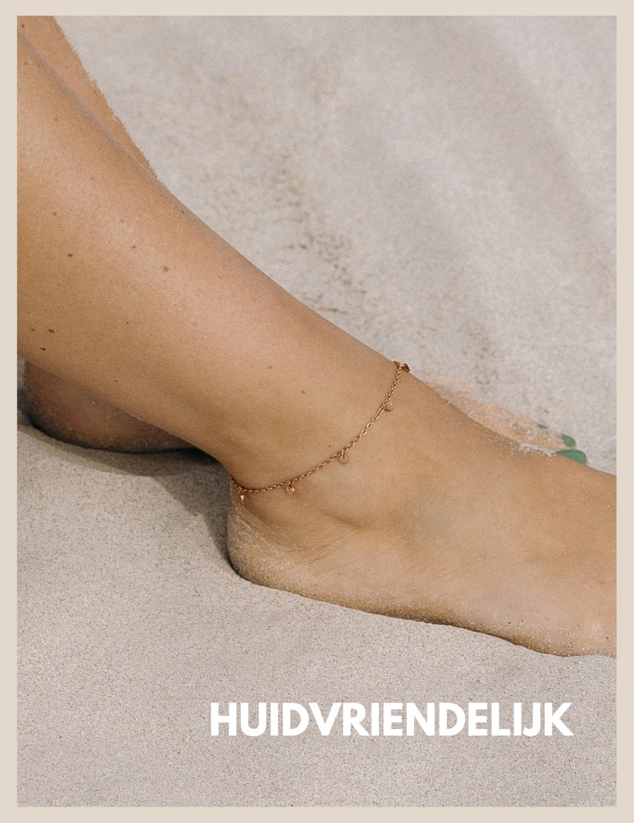 SnelShoppen - Enkelbandje voor Dames in Goud en Zilver - Boho Juwelen met Kleine Plaatjes - Rosé Kleurige Enkelbandjes voor Feest, Vakantie en Dagelij