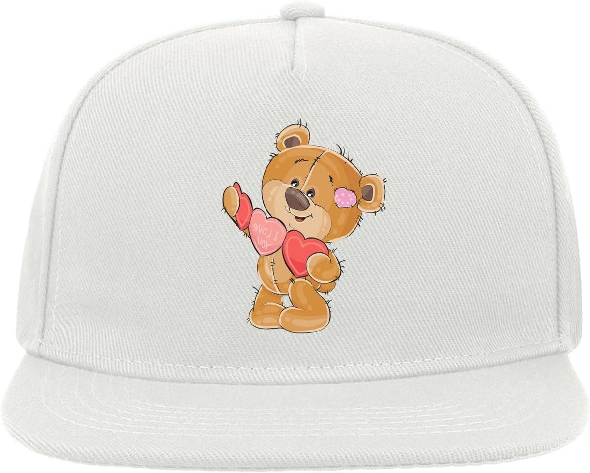 Snapback Pet - Pet met Plat Vizier - Mode en Evenementen - 5 Panelen Ontwerp - One Size - Wit