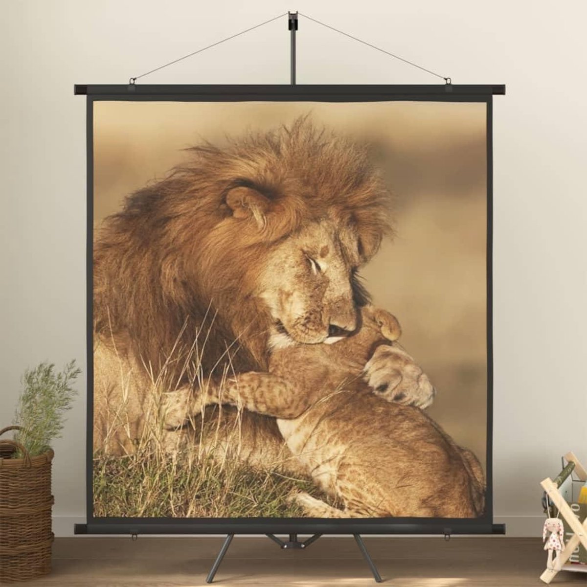 Projectiescherm met Statief - Projectiescherm 63 inch - Thuisbioscoop Presentaties - In hoogte verstelbaar - 160 x 160 cm