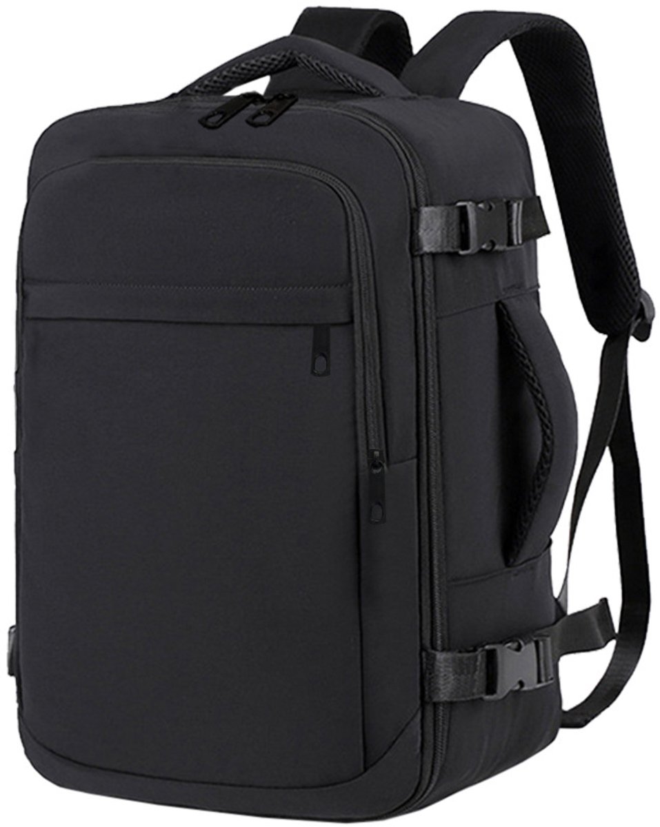 Rugzak laptop 17 inch-rugzak laptop heren-rugzak met laptopvak-Casual en eenvoudige schoudertas voor dames en heren - veelzijdige rugzak/crossbodytas voor mannen en vrouwen - zwart - 26x20x40cm