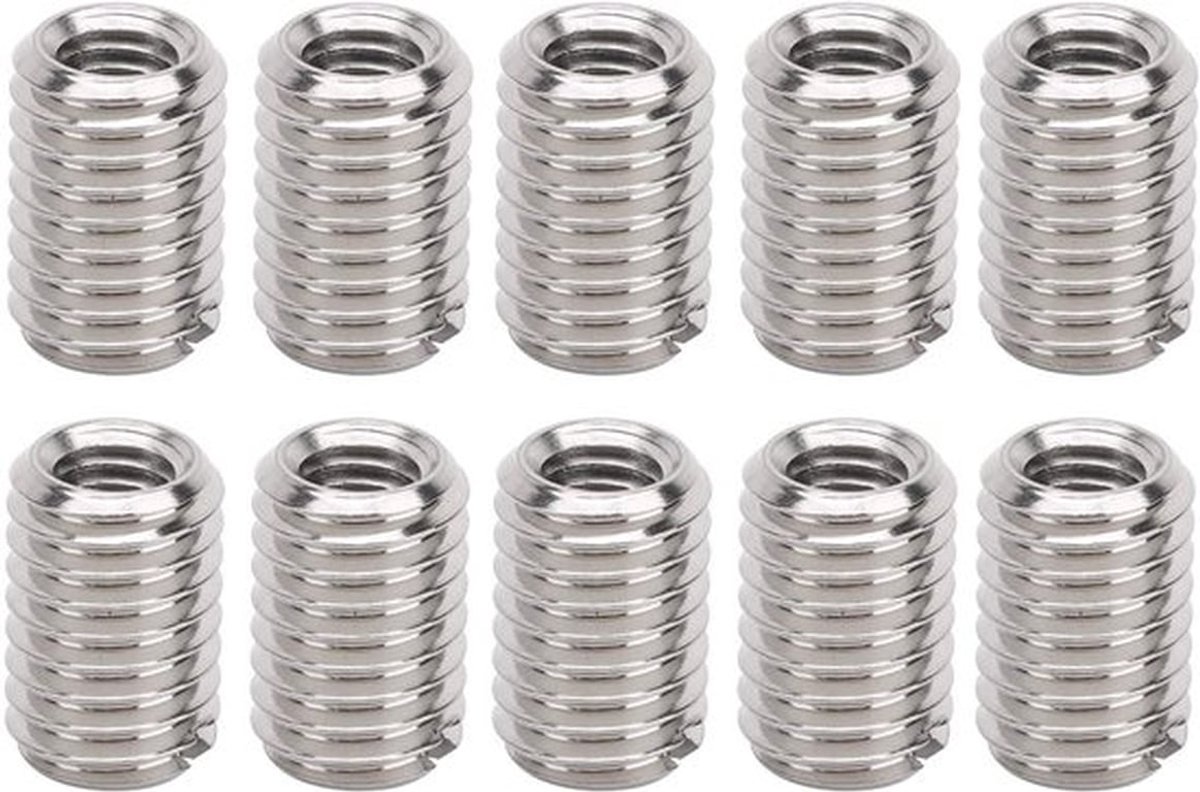 - Schroefdraad Verlagingsmoer - Reparatie Inzetstuk - Roestvrij staal - Adapterset - M5 x 0,8 mm - Geschikt voor Luchtvaart en Auto's