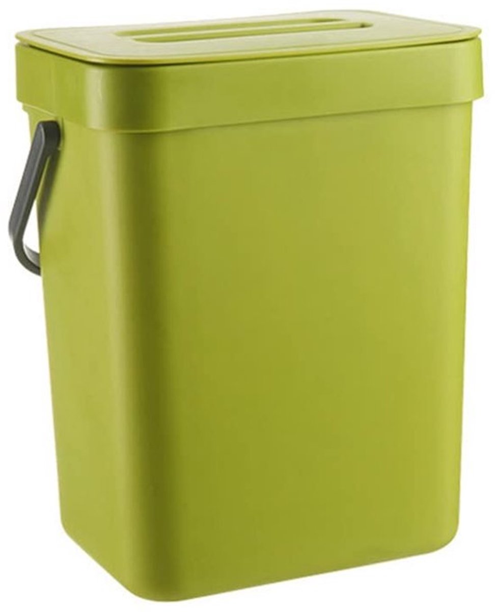 - Compostbak - Keukenafvalbak - Hangend ontwerp - 3 liter - Geschikt voor onder de gootsteen - Duurzaam materiaal - Compact formaat