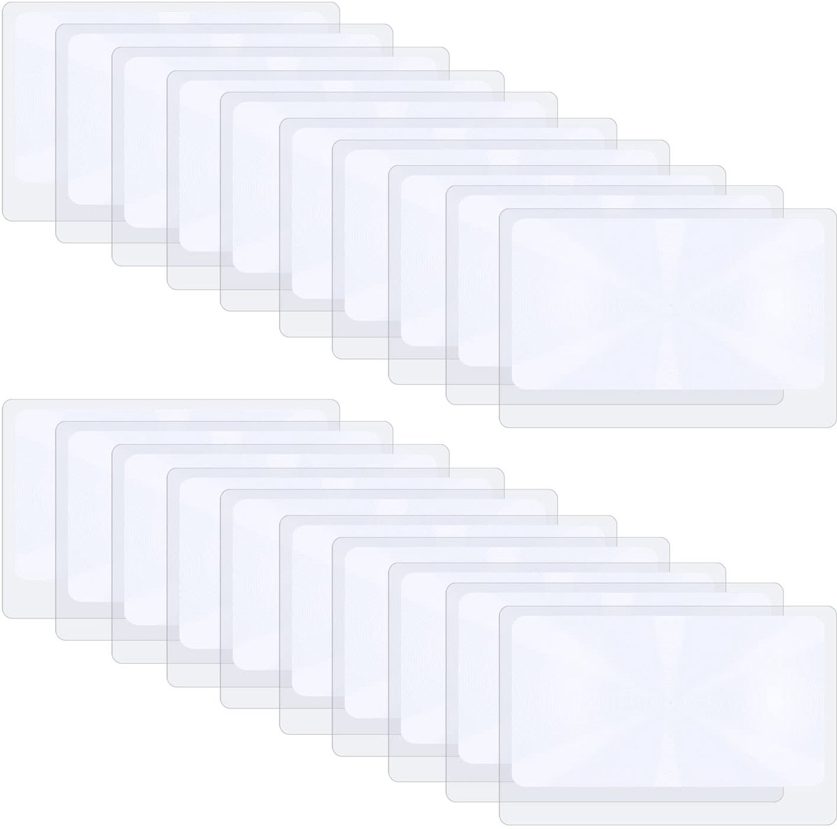Dailygoods - Fresnel Lens Set van 20 Stuks - Zakformaat Vergrootglas voor Lezen en Vuur Starter