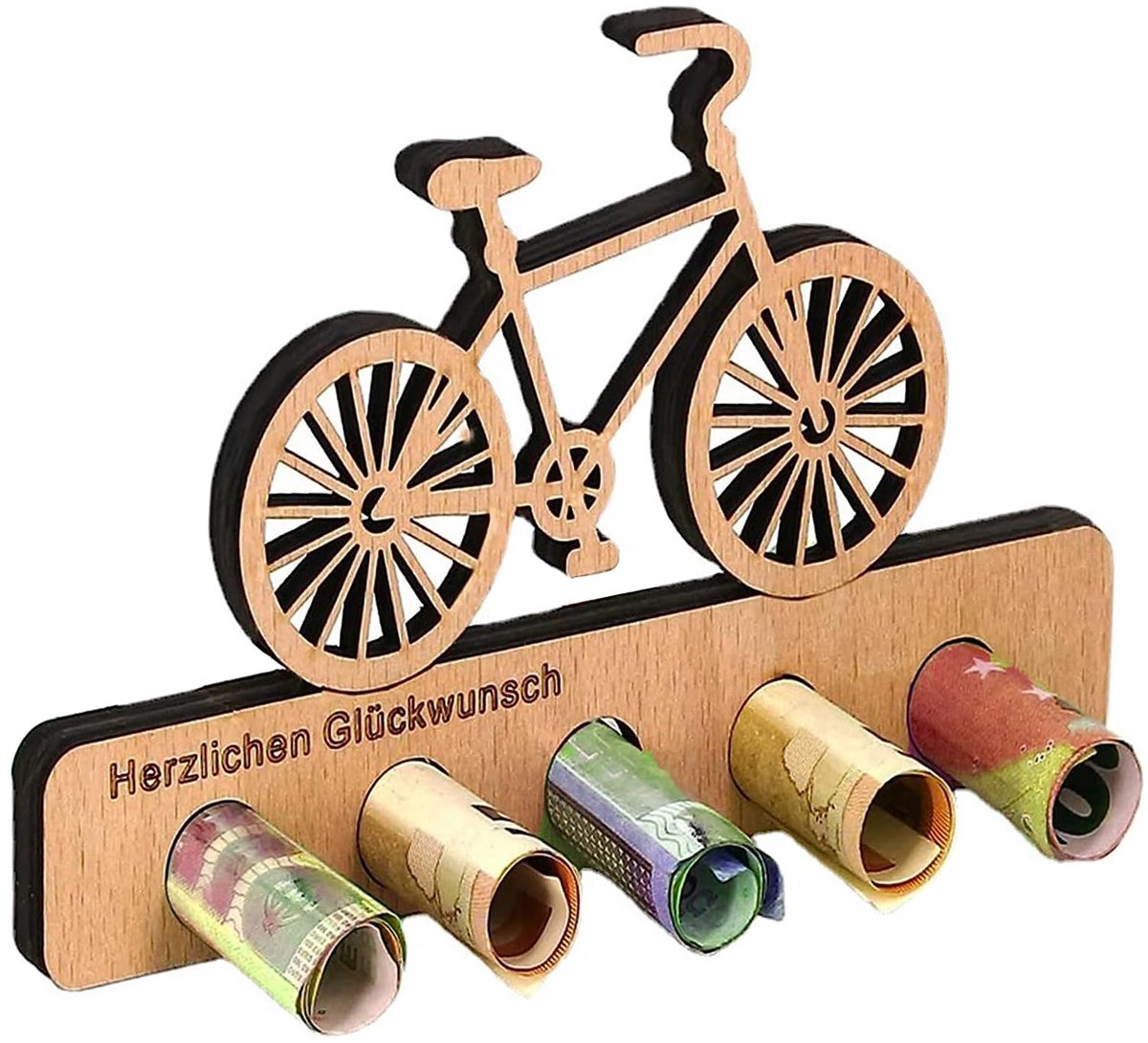 Dailygoods - Houten Fiets Geldcadeau - Uniek Verjaardagscadeau voor Fietsliefhebbers