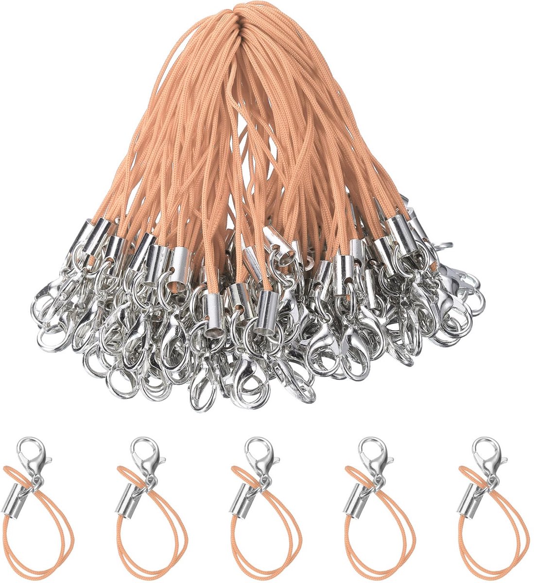 Dailygoods - 200 Stuks Locking Lanyards Sleutelhangers met Karabijnhaak